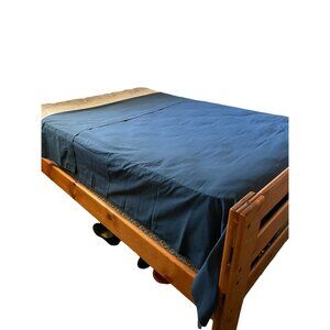 Vintage Lady Pepperell Flat Sheet Used Full Blue 1 Piece